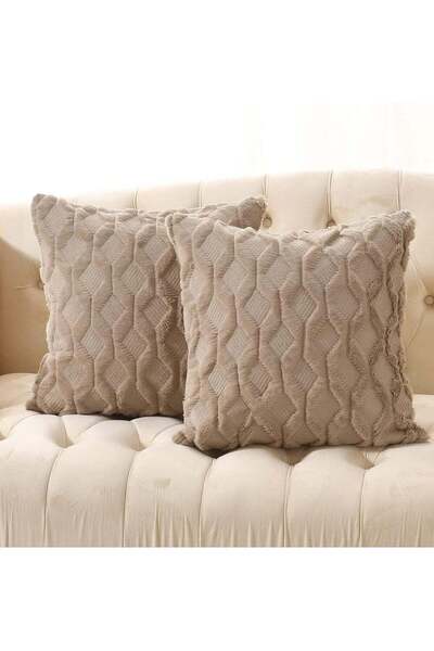 Generic Pack of 2 Wool Throw Pillow Covers 18x18 Inches – Decorative Farmhous...