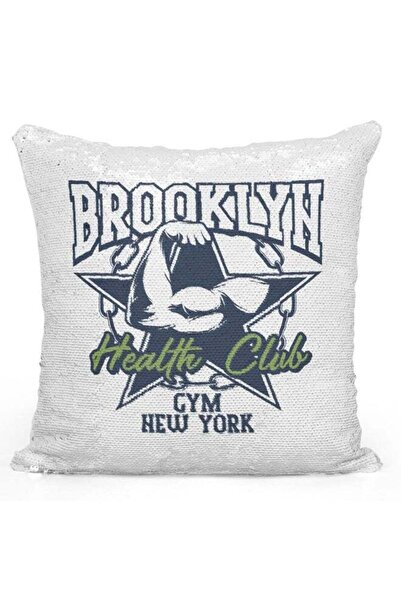 Generic Decorative Throw Pillow - Brooklyn Strong Quote White/Blue/Green 16x1...