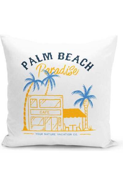 Generic Palm Beach Paradise Design Decorative Throw Pillow Multicolour 40x40cm