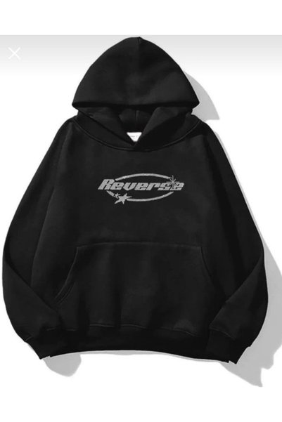 Vordevia Reverse Printed Premium Oversize Hooded 3 Thread Cotton Sweatshirt