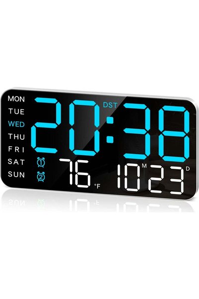 Generic 8.4''Large Digital Wall Clock, Led Alarm Clock with Big Digits, Date,...