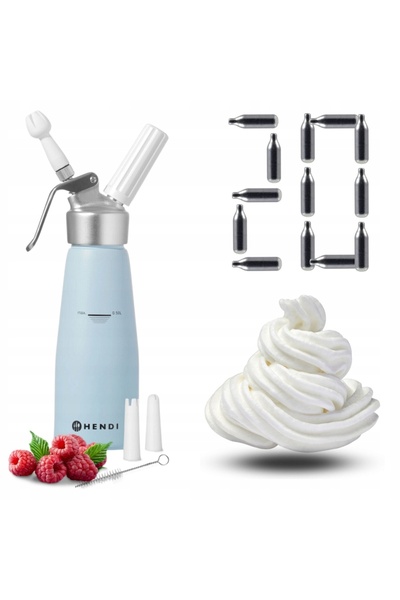 NO BRAND Hendi Încărcător de frișcă 0.5L Culoare nouă albastru pastel +20 car...