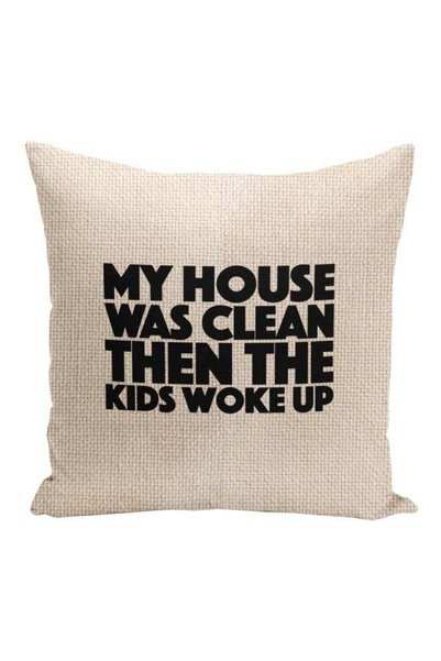 Generic Quote Printed Decorative Pillow Beige/Black 16x16inch