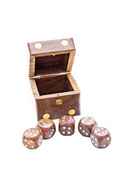 GIFTDECO Set de 5 zaruri din lemn K6 în cutie