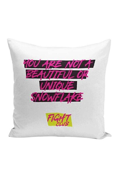 Generic Retro Fight Club Quote Printed Decorative Pillow White/Pink/Black 16x...