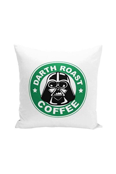 Generic Darth roast Coffee Printed Decorative Pillow White/Green/Black 16x16inch