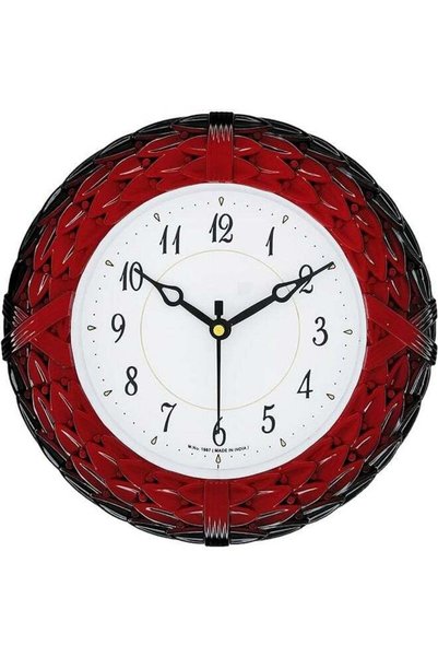 Generic Elegant Small Round Analog Wall Clock - Simple Home Decor Clocks (Red...