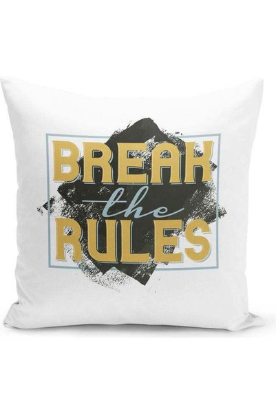 Generic Break The Rules Printed Decorative Pillow Multicolour 40cm