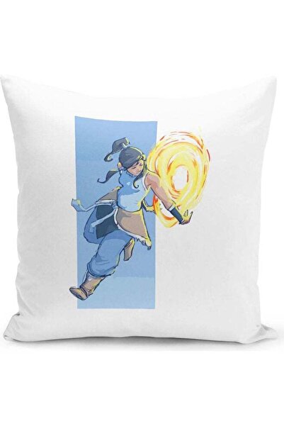 Generic The Last Airbender Katara Waterbending Fire Themed Throw Pillow White...