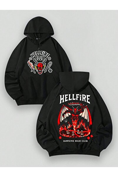 Vordevia Stranger Things Hellfire printana premium oversize majica sa kapulja...