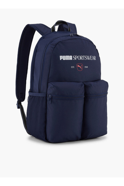 Puma Logo Print Backpack for Boys 5-13 Years with Front Pocket