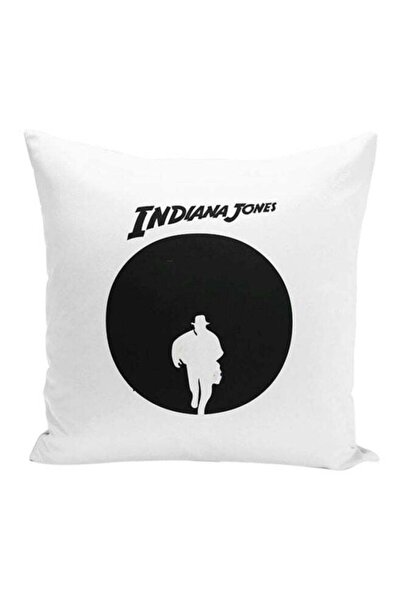 Generic Indiana Jones Poster Printed Decorative Pillow White/Black 16x16inch