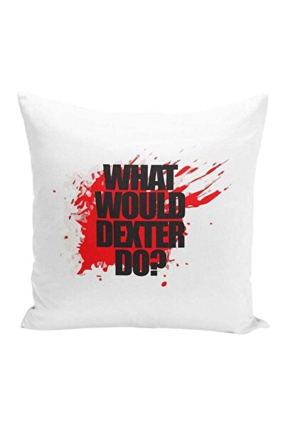 Generic What Would Dexter Do Quote Printed Throw Pillow White/Red/Black 16x7x...