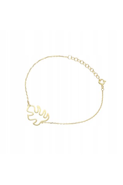 NO BRAND Brățară monstera argint placată cu aur