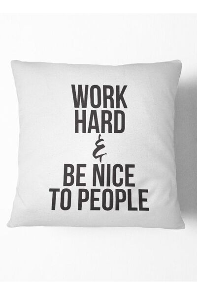 Generic Work Hard And Be Nice Throw Pillow Multicolour 16 x 16inch