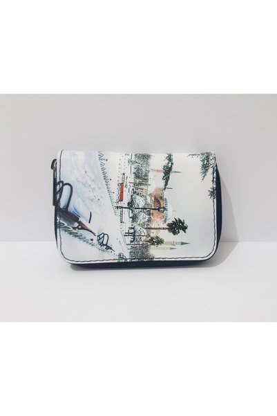 renkli çiçekler Çocuk Cüzdan 12x8.5 CM Kış Manzaralı Çocuk Cüdanı