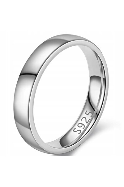 NO BRAND Inel de argint 4mm S925 Inel sigiliu elegant Oțel inoxidabil