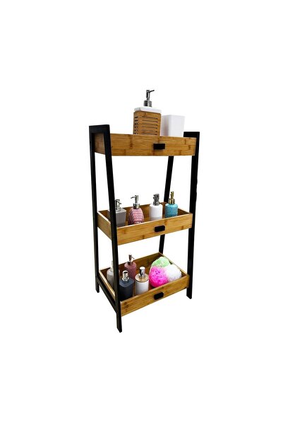 OEM Etajeră din Bambus cu Picioare din Lemn 45x35x90cm – folosești spațiul pe...