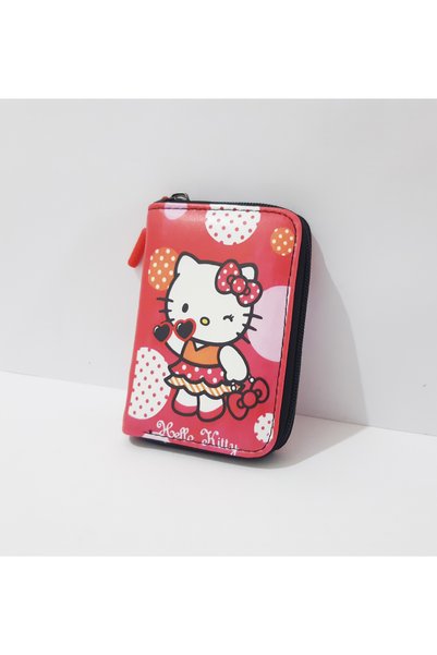 renkli çiçekler Çocuk Cüzdan 12x8.5 CM Hello Kitty Desenli Çocuk Cüdanı