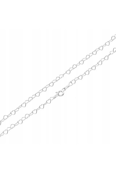 NO BRAND Lanț cu inimioare argint 3.50g, 50cm, 3mm