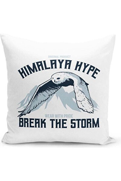 Generic Owl Themed Decorative Throw Pillow White/Blue/Black 40x40cm