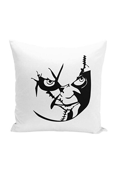 Generic Red Doll Movie Poster Throw Pillow With Stuffing White/Black 16x16inch