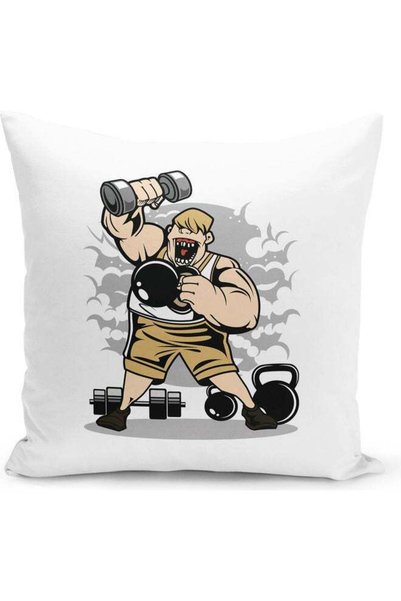 Generic Gym Boy Themed Decorative Throw Pillow Multicolour 40x40cm