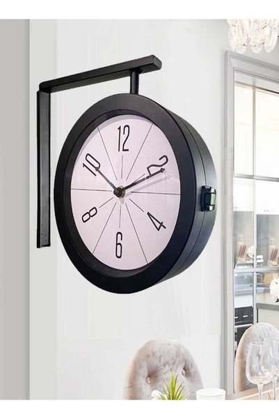 Generic Home Decor Scandinavian Style Double-Sided Metal Wall Clock Large Siz...
