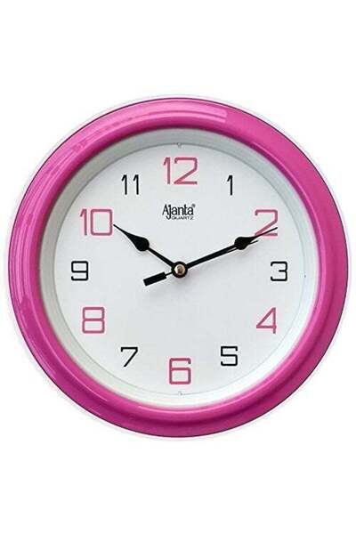 Generic Ajanta Abstract Wall Clock – Pink Plastic Frame, 20.5 x 20.5 x 3.5 cm...