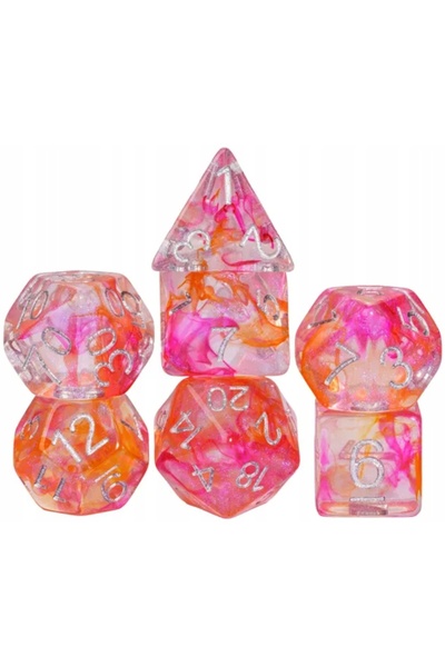 NO BRAND Set de 7 zaruri roșii D4-20 K20 RPG Dungeons & Dragons Baldur's Gate