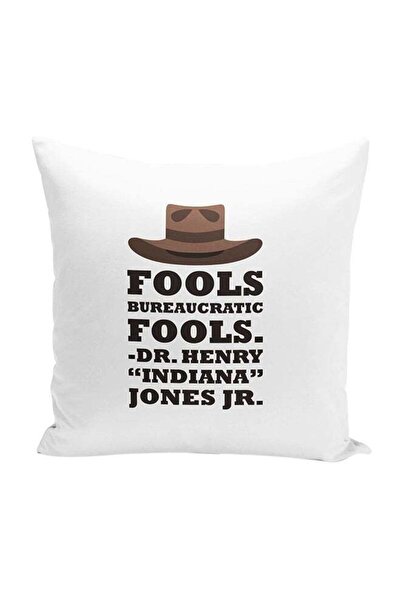 Generic Indiana Jones Quote Decorative Throw Pillow White/Black/Brown 16 x 16...
