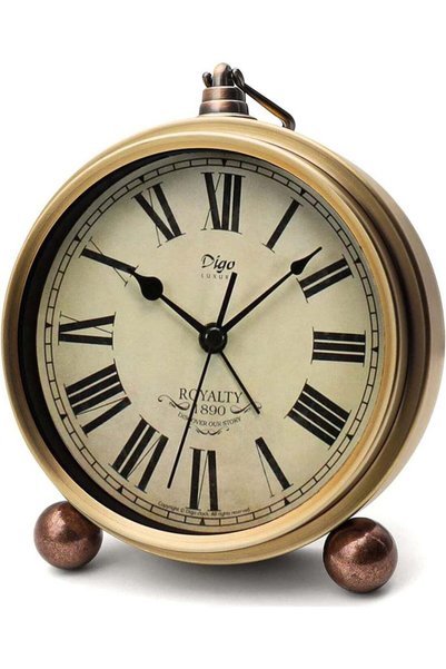Generic Digo Metal Golden Table Alarm Clock, Retro Vintage Silent Quartz, Non...