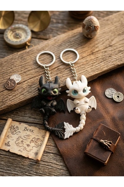 ALSAT Toothless and Light Fury Keychain 3D Movable Figure