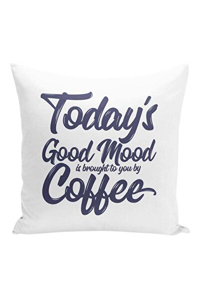 Generic Today's Good Mood Decorative Pillow White/Blue 16x16inch