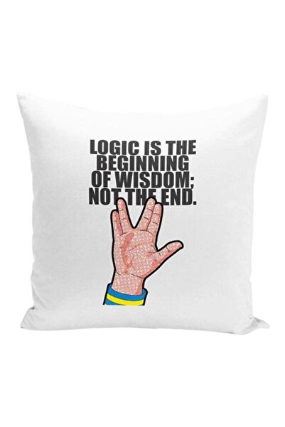 Generic Star Trek Spock Printed Decorative Pillow White/Black/Beige 16x16x7inch