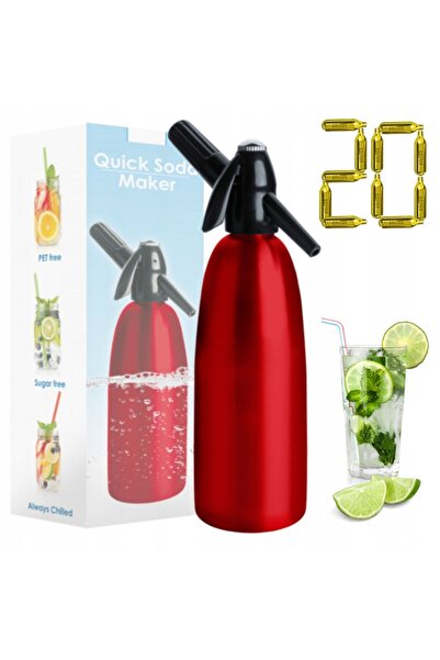 NO BRAND Saturator Quick Soda 1 litru + 20 rezerve |   Roșu
