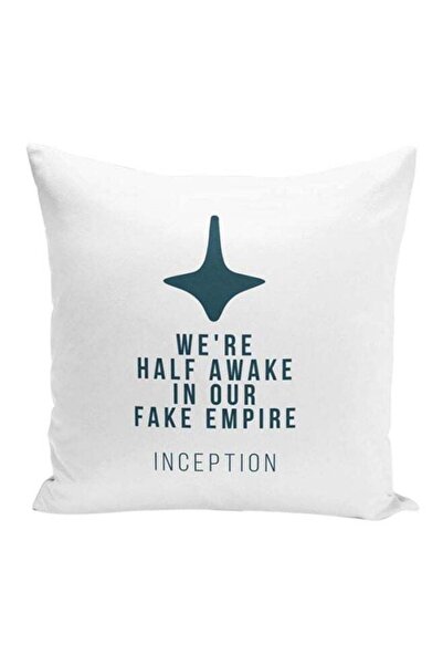 Generic English Quote Printed Decorative Pillow White/Blue 16x16inch