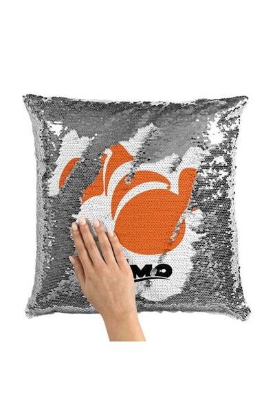 Generic Orange Nemo Minimal Sequin Throw Pillow With Stuffing Multicolour 16x...