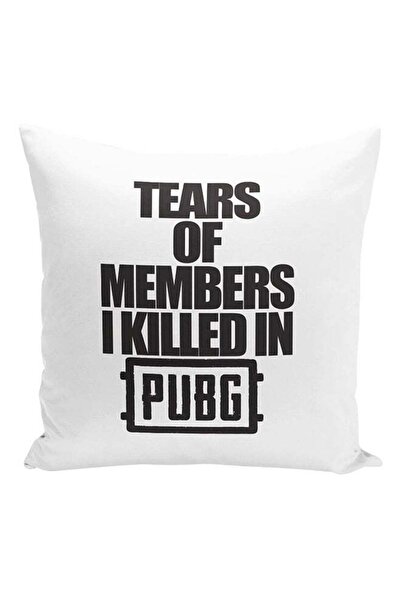 Generic Tears Of My Members I Killed In PUBG Printed Cushion White/Black 16x1...