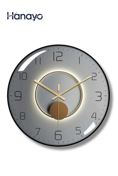 Generic 12 Inch Wall Clock Curved Glass Large Wall Clock Simple Round Big Num...