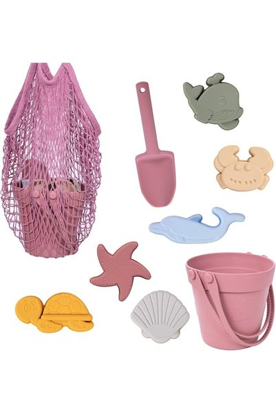 GENERAL 9Pcs Silicone Beach Toys, Beach Toys with Sand Bucket, Shovel, 6 3D M...