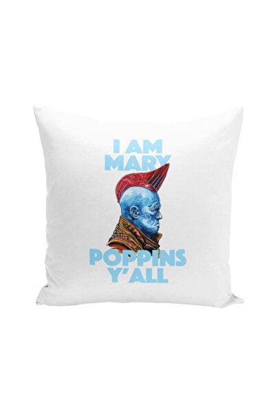 Generic Mary Poppins Printed Decorative Pillow Blue/Red/White 16x16inch