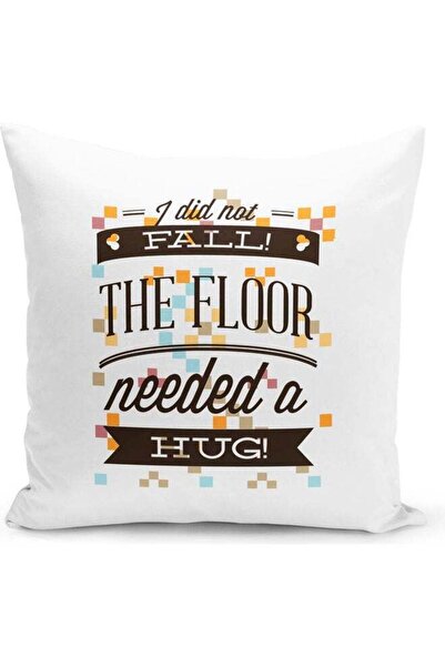 Generic Fall On Floor Printed Decorative Throw Pillow White/Yellow/Brown 40x40cm