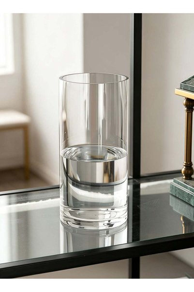 Generic Clear Cylinder Glass Vase 12×20cm, Modern Straight Tube Flower Vase f...