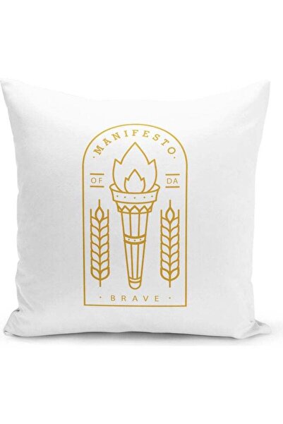 Generic Printed Decorative Throw Pillow White/Gold 40x40cm