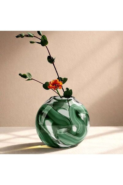 Generic Esmeralda Glass Ribbon Vase 21.5x12.5x21.5cm - Green - 112DGI9900102