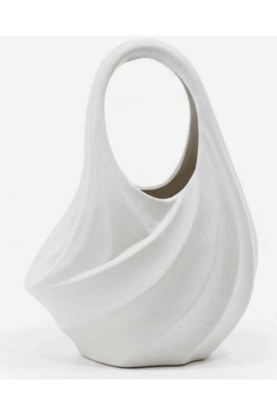 Generic AKDC Handbag-Inspired Ceramic Decorative Vase – Elegant White Fashion...