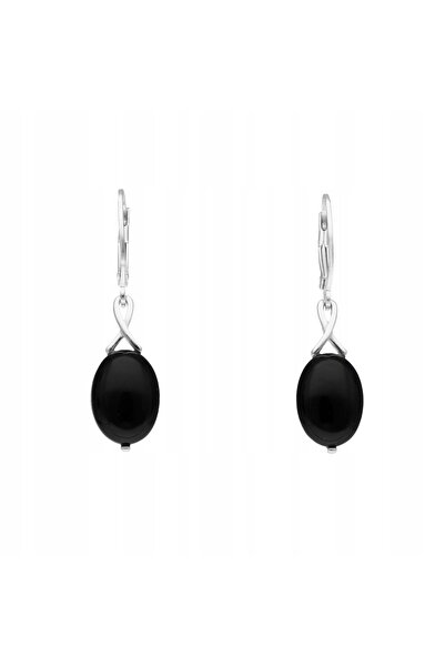 NO BRAND Cercei de argint cu onix natural |   bijuterii elegante | cadou |