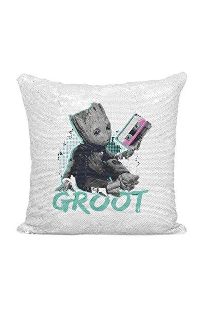Generic Printed Stuffing Throw Pillow Grey/Black/White 16x16inch