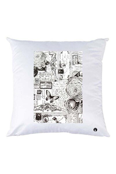 Generic Envelope Printed Decorative Throw Pillow White/Black